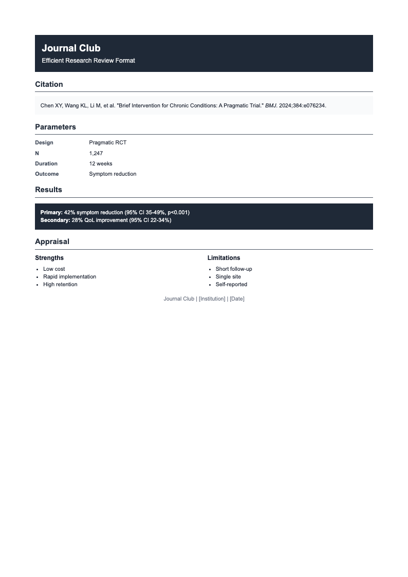 Compact dense journal club
